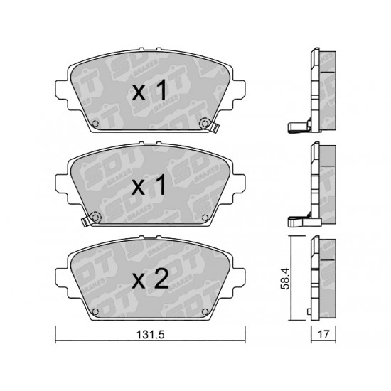 Klocki Galfer/SDT Brakes High Performance S-50 - Honda Accord VI przód