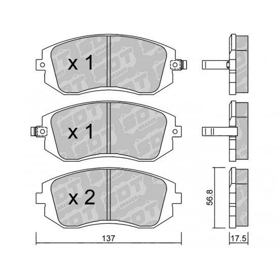 Klocki Galfer/SDT Brakes High Performance S-50 - Subaru Forester 3 przód