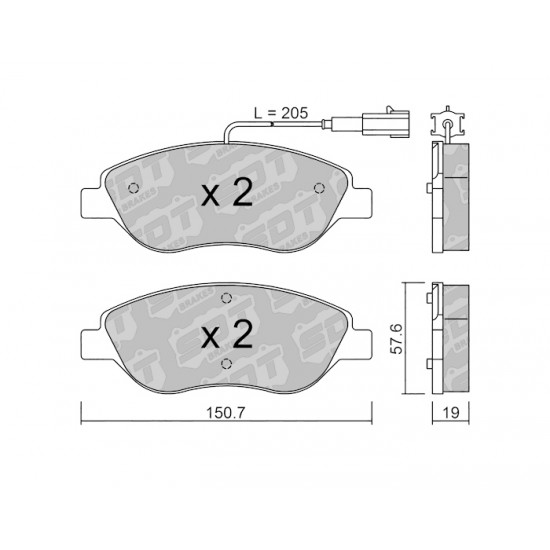 Klocki Galfer/SDT Brakes High Performance S-50 - Fiat Bravo 2 przód