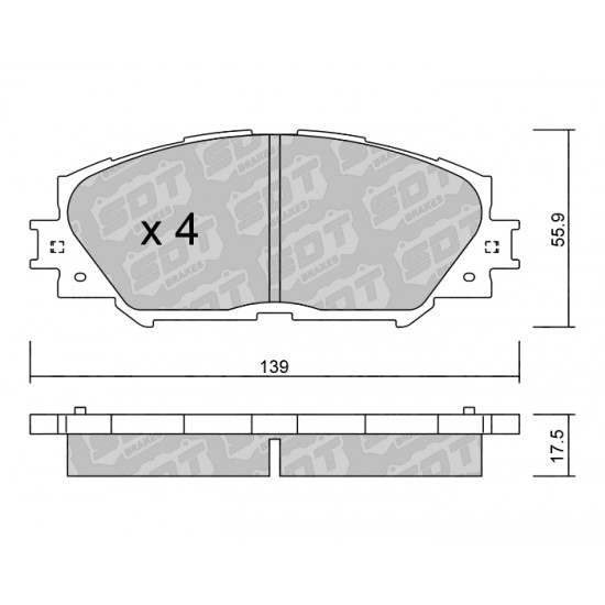 Klocki Galfer/SDT Brakes High Performance S-50 - Toyota Urban Cruiser (XP110) przód