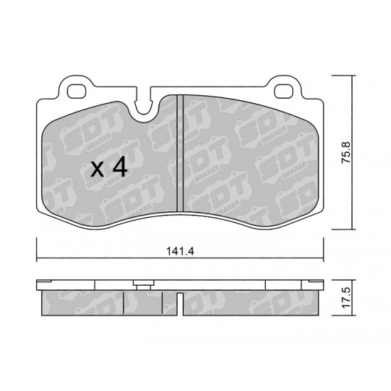 Klocki Galfer/SDT Brakes High Performance Plus S-50+ - Mercedes SL (R230) przód