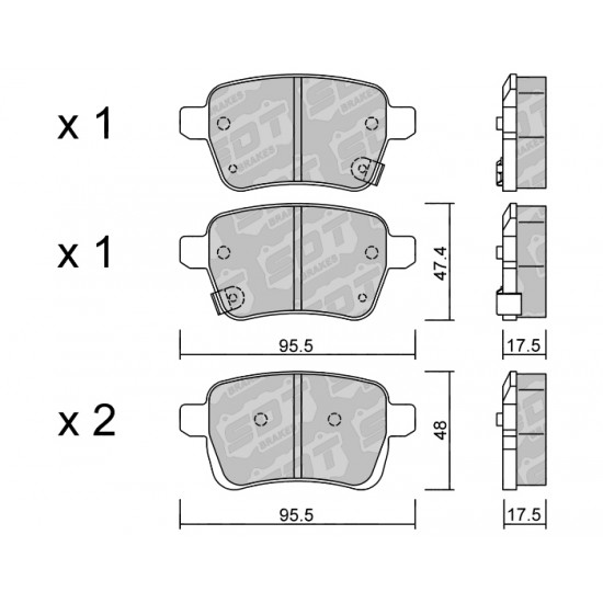 Klocki Galfer/SDT Brakes High Performance S-50 - Opel Adam tył