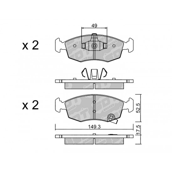 Klocki Galfer/SDT Brakes High Performance S-50 - Fiat Panda 3 przód