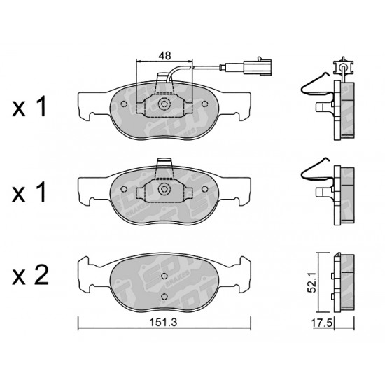 Klocki Galfer/SDT Brakes High Performance S-50 - Alfa Romeo 145 (930) przód