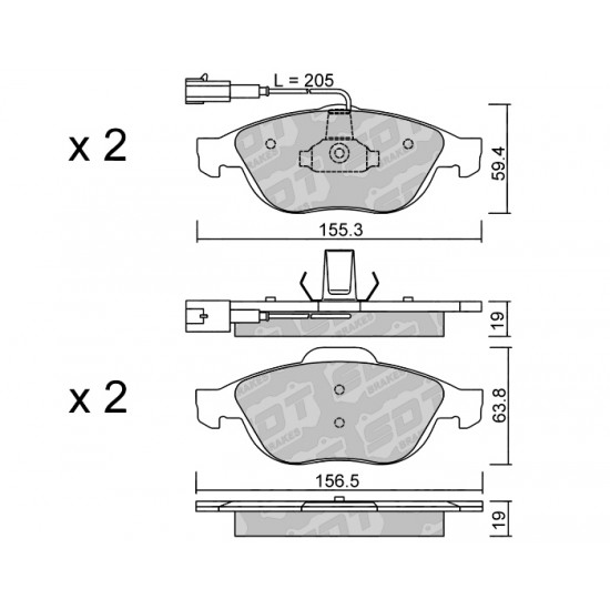 Klocki Galfer/SDT Brakes High Performance S-50 - Alfa Romeo 156 (932) przód