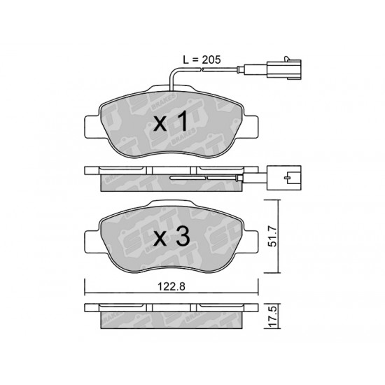 Klocki Galfer/SDT Brakes High Performance S-50 - Fiat 500C 2 przód