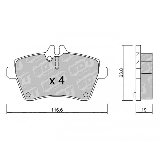 Klocki Galfer/SDT Brakes High Performance S-50 - Mercedes B (W245) przód