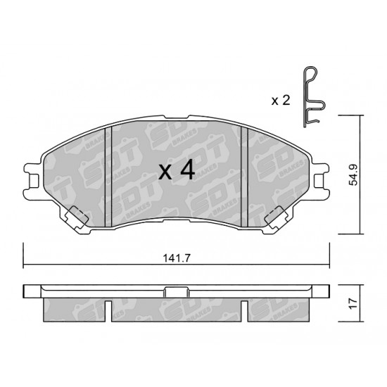 Klocki Galfer/SDT Brakes High Performance S-50 - Suzuki Vitara 2 przód