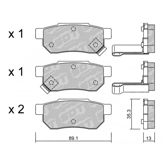 Klocki Galfer/SDT Brakes High Performance S-50 - Honda Civic VI Aerodeck tył