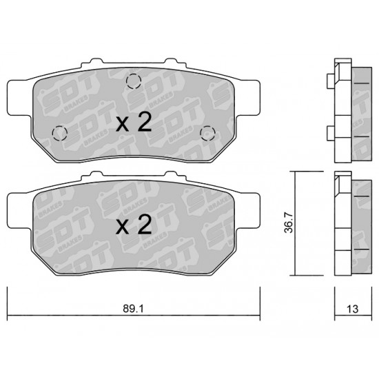 Klocki Galfer/SDT Brakes High Performance S-50 - Honda Civic VI Fastback tył