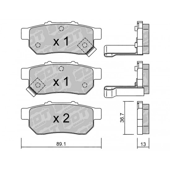 Klocki Galfer/SDT Brakes High Performance S-50 - Honda Jazz IV tył