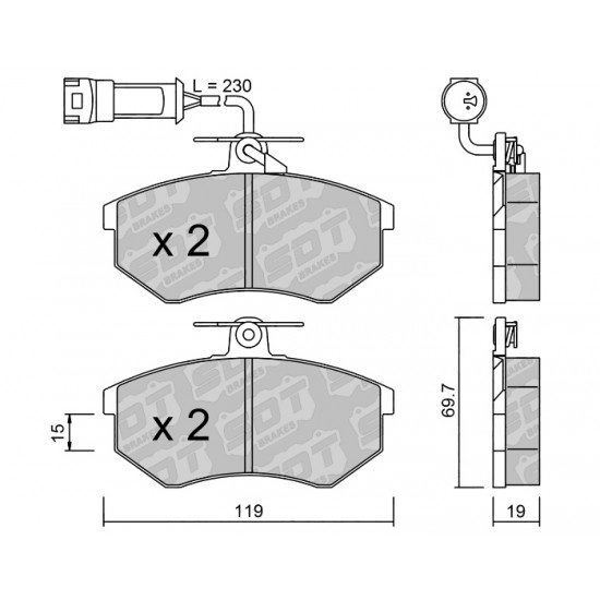 Klocki Galfer/SDT Brakes High Performance S-50 - Audi A4 (B5) przód