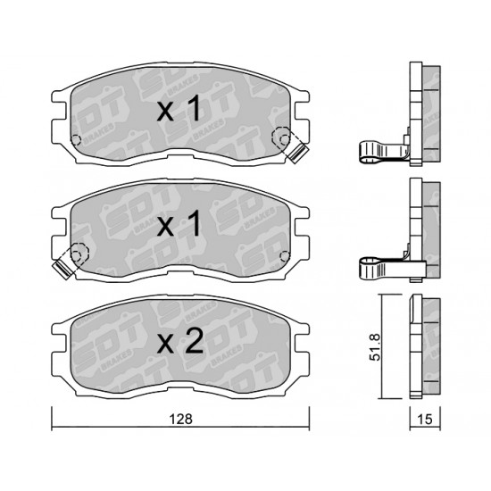 Klocki Galfer/SDT Brakes High Performance S-50 - Mitsubishi Galant VIII przód