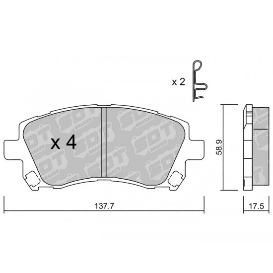 Klocki Galfer/SDT Brakes High Performance S-50 - Subaru Forester 1 przód