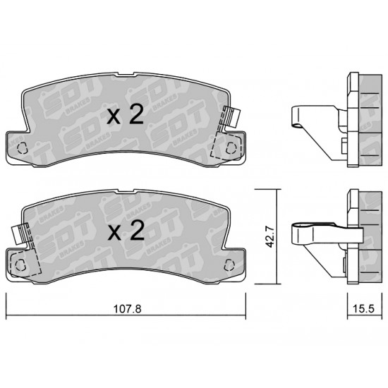 Klocki Galfer/SDT Brakes High Performance S-50 - Lexus RX (XU10) tył