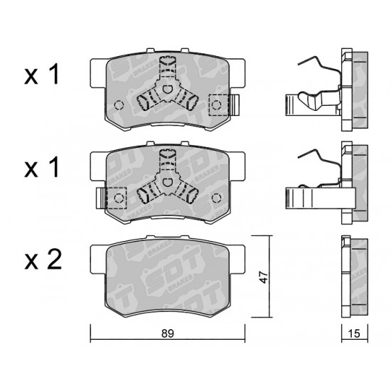 Klocki Galfer/SDT Brakes High Performance S-50 - Honda FR-V tył