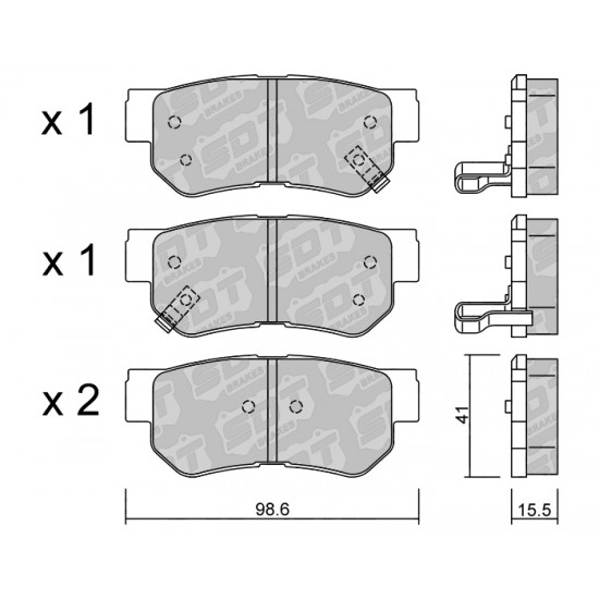 Klocki Galfer/SDT Brakes High Performance S-50 - Kia Sportage (KM) tył