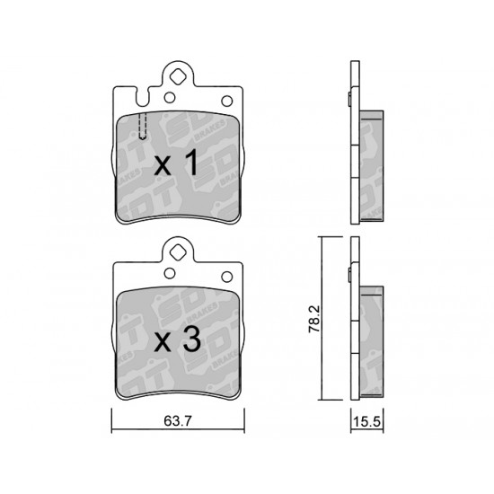 Klocki Galfer/SDT Brakes High Performance S-50 - Mercedes CLC (CL203) tył