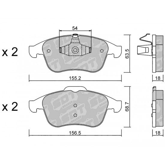 Klocki Galfer/SDT Brakes High Performance S-50 - Renault Laguna 3 Coupe przód