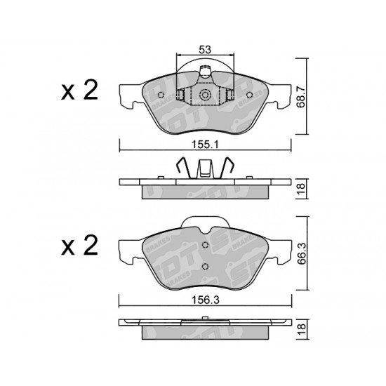 Klocki Galfer/SDT Brakes High Performance S-50 - Renault Twingo 2 RS przód