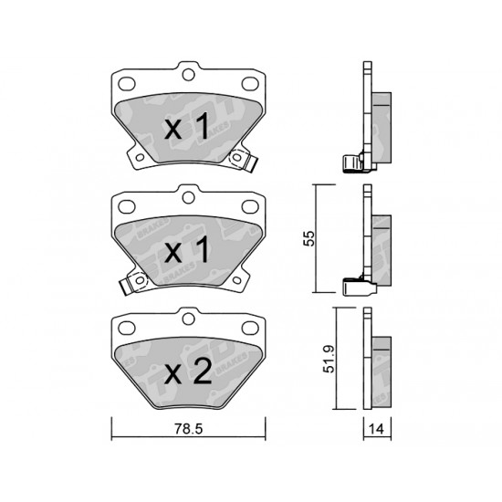 Klocki Galfer/SDT Brakes High Performance S-50 - Toyota Prius (XW20) tył