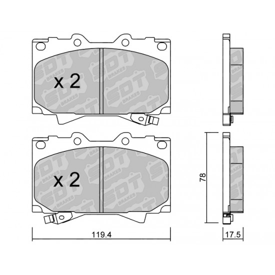 Klocki Galfer/SDT Brakes High Performance S-50 - Lexus LX (J100) przód