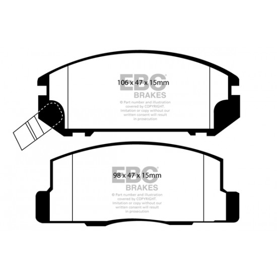 Klocki EBC Brakes Yellowstuff - Toyota MR2 (W30) tył